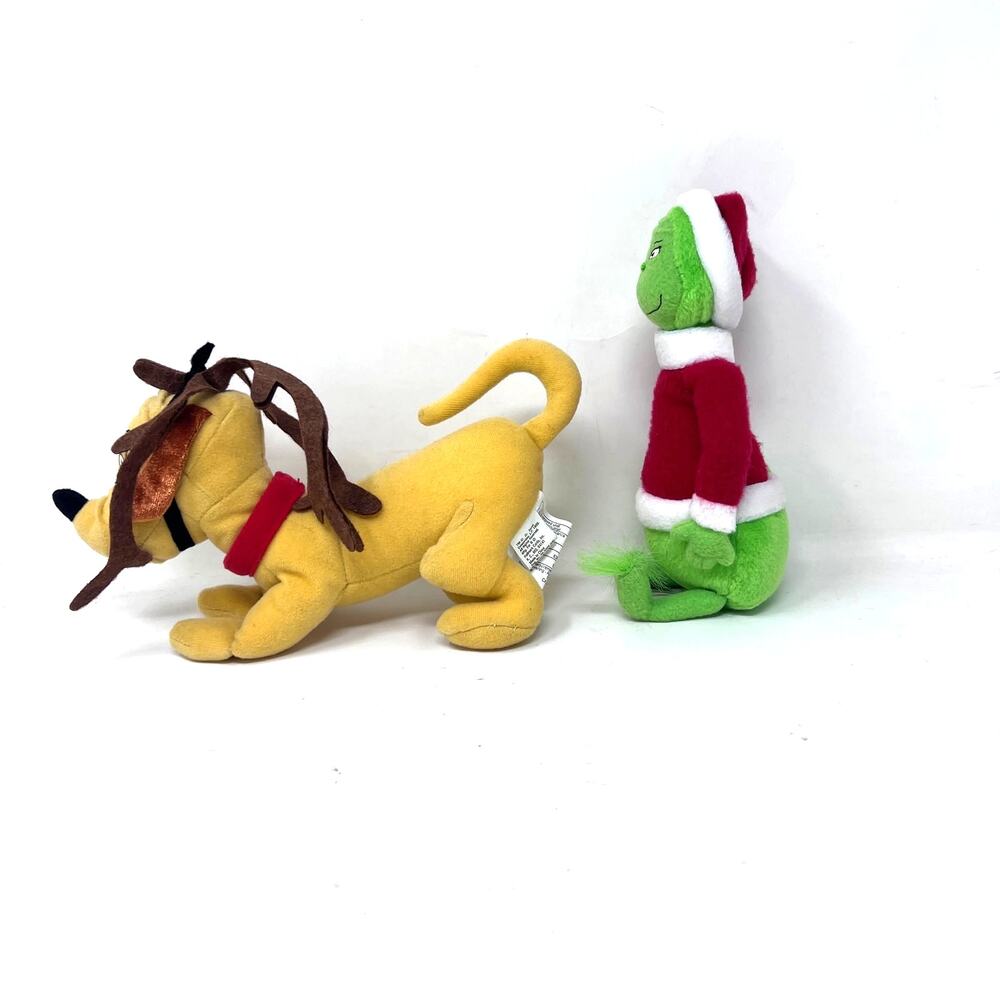 Hallmark Grinch Max Puppy Dog 8" Christmas Plush Set VTG 1998 - Picture 2 of 6